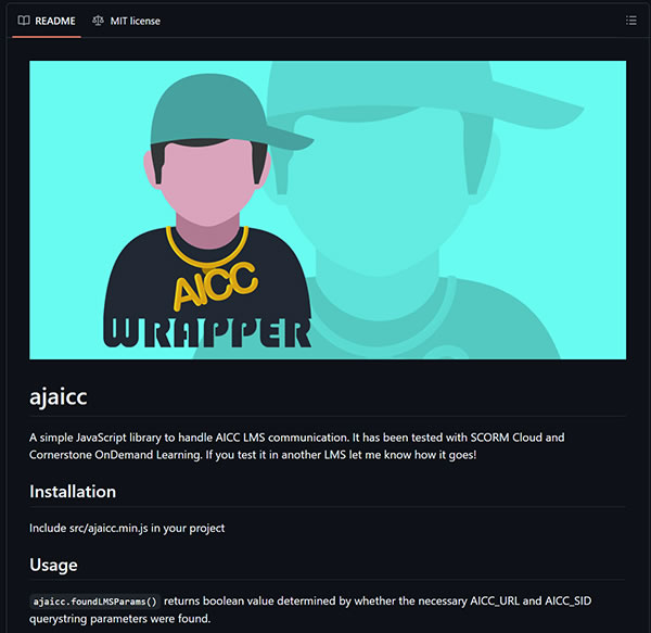 Screenshot of the GitHub repo for the AICC Wrapper codebase